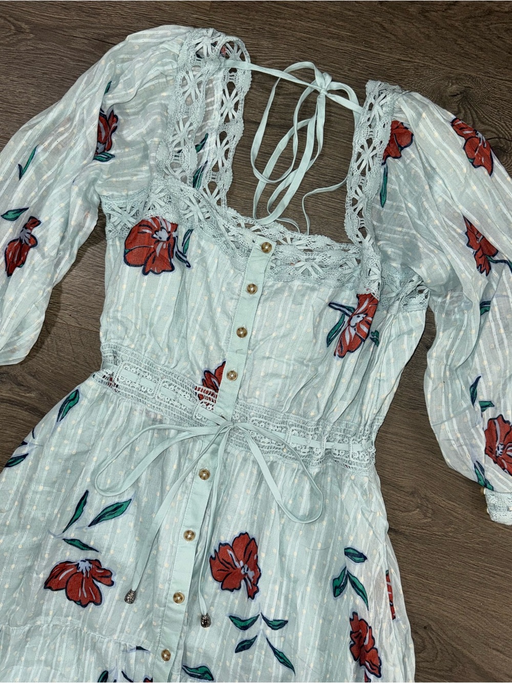 *NWT* Free People Morning Meadows Long-Sleeve Maxi Dress - Picture 8 of 14